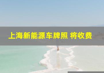 上海新能源车牌照 将收费